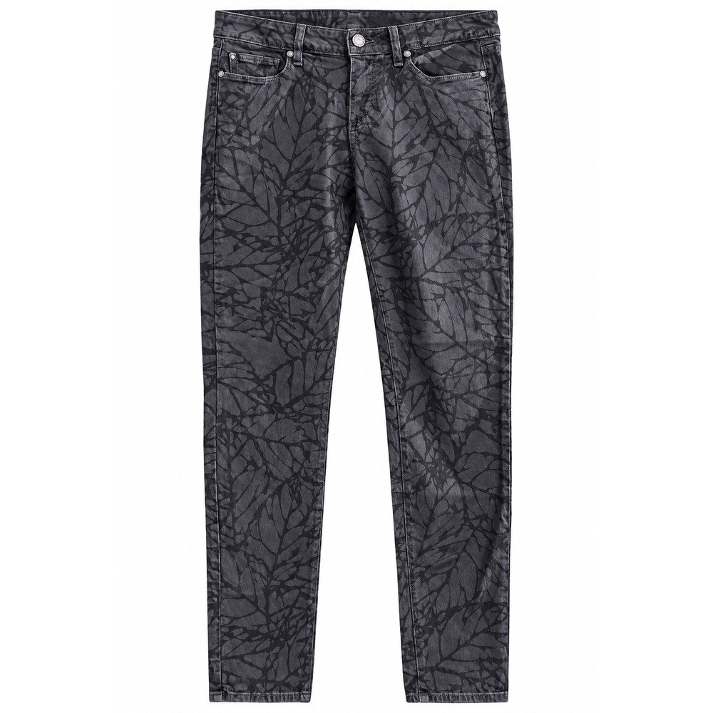 PAIGE Women's Gray Leaf Print Skinny Jeans Size 29 Casual Pants